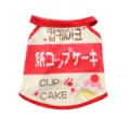 Schattig puppyvest met cupcake-print, ademende zomerse huisdierkleding voor kleine honden, rood en beige. - S / Rode Cupcake Ballon