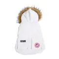 Weißer Haustier Winter Daunenjacke mit Pelzkragen warmer Hundeparkakostüm für große Hunde - 3XL / Gebrochenes Weiß
