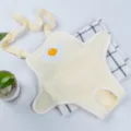 Süße gestreifte Hunde Läufigkeitshose mit Ei Bestickung, bequeme Windel für Welpen und kleine Hunde. - S / Gelbes Spiegelei-Modell