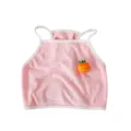 Pink cute pet dog camisole tank top with white trim and sweet carrot decoration for pets - Pink Cami Top