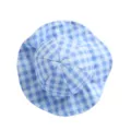 Blau-weiß karierter Haustier Sonnenhut, süße Stoffkappe für kleine Hunde und Katzen im Sommer. - S: Durchmesser 11 cm, Kopfumfang 26-42 cm / Blau Kariert