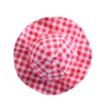 Roter und weisser karierter Haustier Sonnenhut, suesse Hunde Katzen Kappe sommer. - S: Durchmesser 11 cm, Kopfumfang 26-42 cm / Rosa Gingham