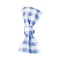 Blue and white gingham pet bow tie, cute small dog hair accessory and grooming decoration. - Blue Bowtie