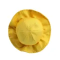 Süßer gelber Haustierhut für kleine Hunde und Katzen, Sommerschutz und Fotodekoration. - S: Durchmesser 11 cm, Kopfumfang 26-42 cm / Einfarbig Gelb