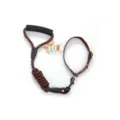 Brown pet dog leash and collar set with comfortable foam handle and durable nylon woven rope design. - Coffee Leash and Collar Set