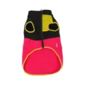 Warmer Fleece Hundeweste Winter Haustier Jacke farblockierte Hundebekleidung für kleine Hunde - S / Schwarz + Rosarot