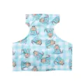 Kühlende Haustierweste für Hunde im Sommer mit blauem Karomuster und niedlichem Monsterdruck Design - S / Blau Kleiner Dinosaurier
