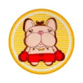 Round cartoon French bulldog floor mat crystal velvet non-slip home pet rug decor - Boxing Frenchie