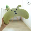 Grüner Plüschkissen in Hundeform, süßes Cartoon Monddesign für bequemen Schlaf. - Einheitsgröße: 41*16 cm / Minzgrün
