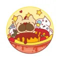 Round cartoon French bulldog floor mat crystal velvet non-slip cute home pet rug - Chocolate Sauce