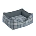 Gemütliches Karomuster Haustier Hundebett dicke Leinwand, warmer Winterwelpe Schlafmatte - M: 55*45*23 / Grau Kariert