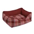 Verdicktes Karo Haustier Hundebett warmer Winterschlafmatte abnehmbar waschbar - S: 45*35*20 / Rot Kariert