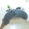 Cute grey crescent dog pillow plush pet cartoon sleeping cushion soft chin rest comfortable. - Moonlight Grey