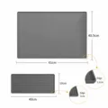 Silikon Haustier Futtermatte Größendetails, zeigt Maße 61x40.5cm und 40x19cm deutlich an. - Grau 2-Teiliges Set