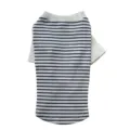Klassisches gestreiftes Haustier Hundeshirt atmungsaktiv marineblau weiss Basis Haustierbekleidung - M / Weiße Ärmel mit schwarz-weißen Streifen