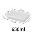 Clear plastic dumpling storage box 650ml with white lid, compact kitchen organizer for fridge. - 650ml Wonton Box