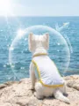 Hunde Sonnenschutzweste Detailansicht, atmungsaktives Mesh Gewebe, sommerliches Kühlungsdesign. - S / Helle Farbe