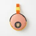 Pink yellow leather pet waste bag holder pouch with orange strap and dog badge variant. - One Size (Includes 1 Roll of Poop Bags) / Lotus Pink & Orange