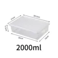 Transparent plastic food storage box with lid, 2000ml kitchen refrigerator organizer container. - 2000ml Dumpling Box