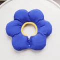 Blue flower pet Elizabethan cone collar soft comfortable cat dog anti-lick healing protective - S (Fits Neck 15-20cm) / Dark Blue