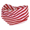 Red and white striped pet bandana dog bib with snap button for cats and dogs daily use - S / Red and White Striped