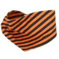 Halloween black and orange striped pet bandana, cute dog bib and cat collar accessory. - S / Orange and Black Striped