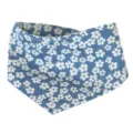 Blue floral pet bandana for dogs and cats, cute puppy bib, stylish neckwear accessory - S / Blue Flower