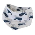 Pet bandana bib with cute blue whale pattern for cats and dogs, adjustable snap button design. - White Whale