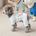 Atmungsaktive Sommer Hundekleidung Vierbeiner Sonnenschutz dünner Haustier Jumpsuit - S / Vierbeiner-Kleidung / Weiß