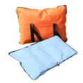 Faltbare Haustier-Campingmatte mit orangefarbener Tasche und blauem Kissen für Hunde - M / Orange Und Blau