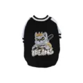 IBEANS Haustier Baseball Hoodie für Hunde, schwarz-weiße warme Fleece Hundekleidung Neu. - S / Schwarz