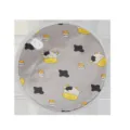 Runde Haustier-Heizdecke mit süßem Kuh-Muster, wasserdicht und warm für Hunde Katzen. - Rund - graue Kuh / 3-stufig verstellbar - 30 cm Durchmesser