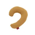 Brown U-shaped pet pillow with brand tag, soft and comfortable cushion for dogs and cats. - U-Shaped Pillow - Sunlight Yellow