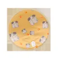 Round cute puppy pattern electric pet heating pad waterproof warm mat for cats and dogs - Round - Yellow Puppy