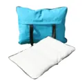 Tappetino da campeggio pieghevole per animali con borsa blu e cuscino in morbido pile. - Blu (Peluche)