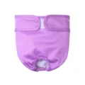 Purple washable female dog physiological pants with adjustable hook and loop and tail hole. - XS / Purple