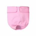 Washable female dog sanitary pants detail view, soft pink breathable pet diaper with tail hole. - XS / Pink