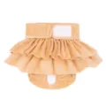 Pet dog sanitary pants detail, soft fleece fabric with cute ruffles and secure velcro closure. - XS / Lion