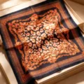 French style square silk scarf with baroque chain leopard print elegant neckerchief - HX-6