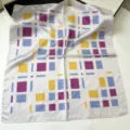 French style geometric printed square silk scarf, elegant old money fashion neck decoration. - HX-16