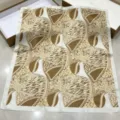 French old money style square silk scarf, elegant retro pattern neckerchief for women. - HX-21