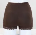 Brown padded shapewear shorts for women butt lifter control panties with lace trim. - S / Chocolate Brown - B28