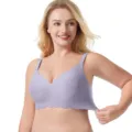 Reggiseno push-up senza cuciture taglie forti da donna con bordo ondulato, vista principale. - Taglia S / Viola