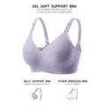 Gel soft support wireless bra for women, seamless push up shapewear, comfortable everyday wear. - Purple