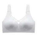 Women's plus size seamless wide strap breathable mesh jelly bra comfortable wireless lingerie - M / White