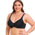 Plus size black wireless bra, comfortable everyday supportive undergarment for women wear. - S / Black