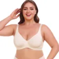 Plus size seamless wireless bra in beige, comfortable full coverage daily wear lingerie variant. - S / Beige
