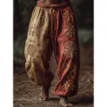3XL / Reddish Brown Patchwork Rune Style(AK-0707-18)