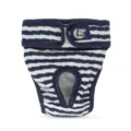 Blue and white striped dog sanitary pants, comfortable cotton breathable pet shorts. - S / Blue Stripe