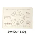 Silicone kneading mat baking pastry mat non-stick kitchen tool with measurement scales - Flat / 50x40cm / Beige